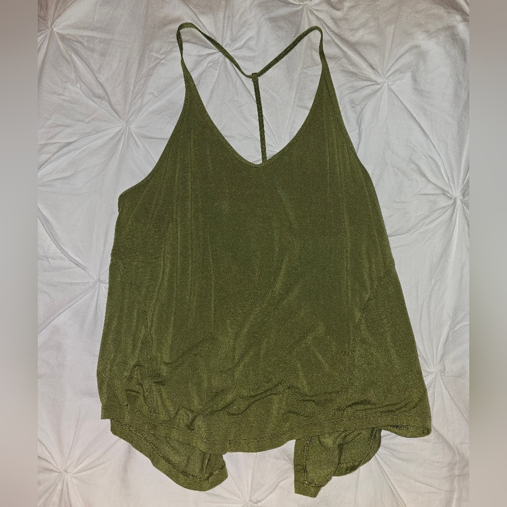 Lululemon Green Modal Silk Yoga Tank Size 8